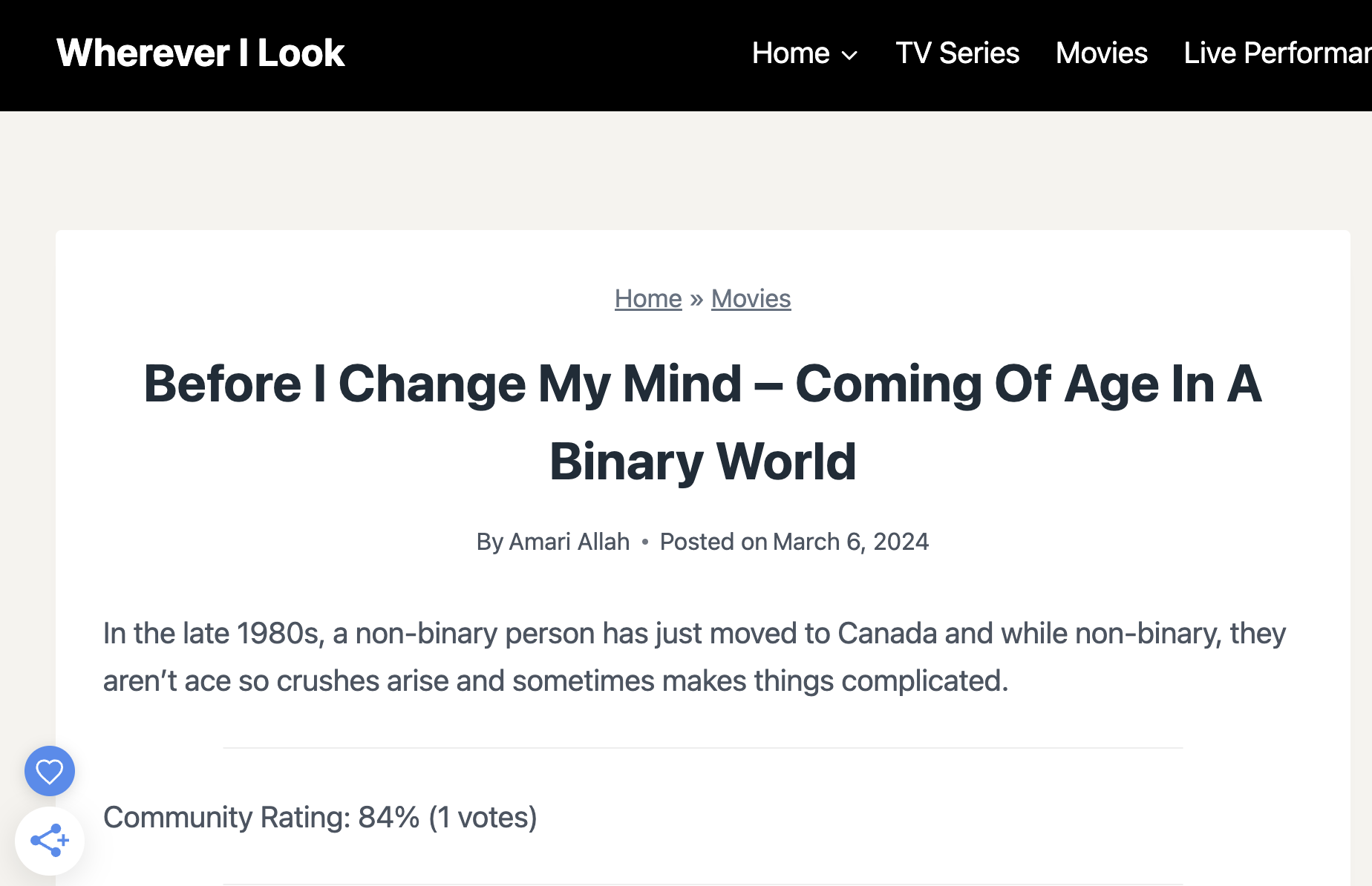 Before I Change My Mind – Coming Of Age In A Binary World